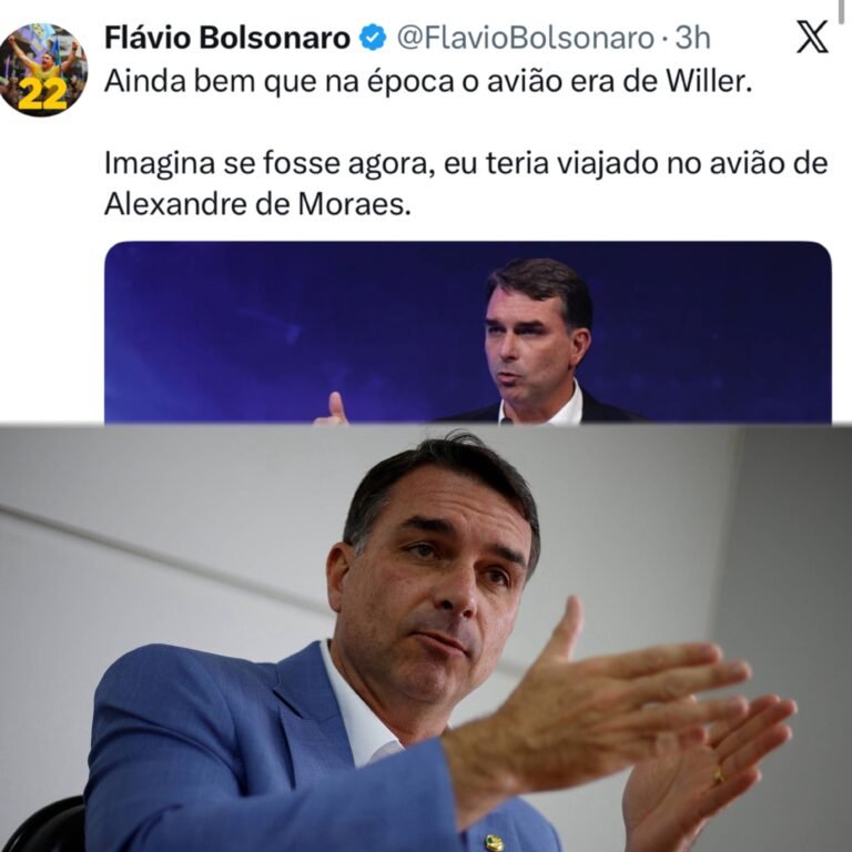 Flávio Bolsonaro responde à acusação sobre voo em jato ligado a Vorcaro e ironiza: “Ainda bem que na época o avião era de Willer”