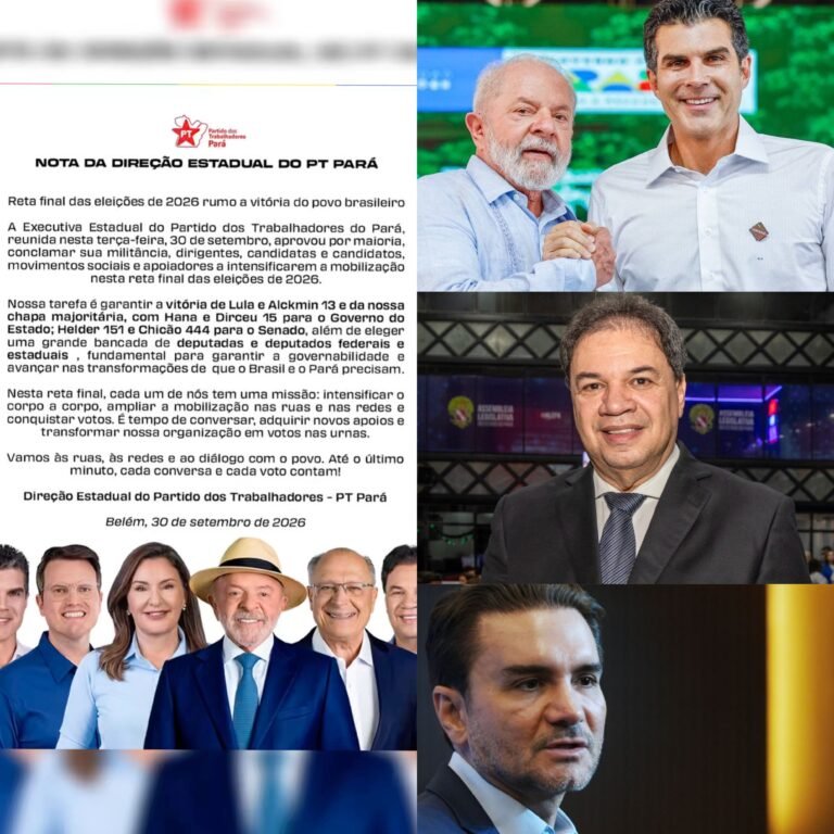 No Pará, PT ignora Celso Sabino como candidato de Lula e publica apoio a Chicão ​⁠para o Senado; Helder Barbalho segue na liderança